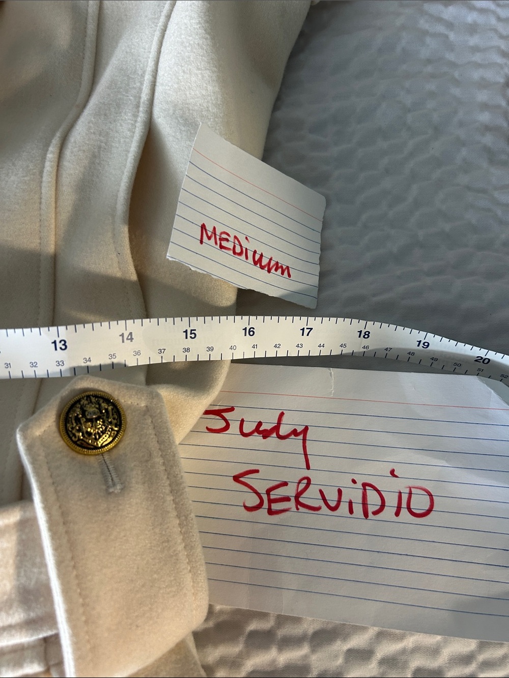 Guess Cream Double-Breasted Pea Coat with beautiful Decorative Belt Buckle! - Picture 7 of 8